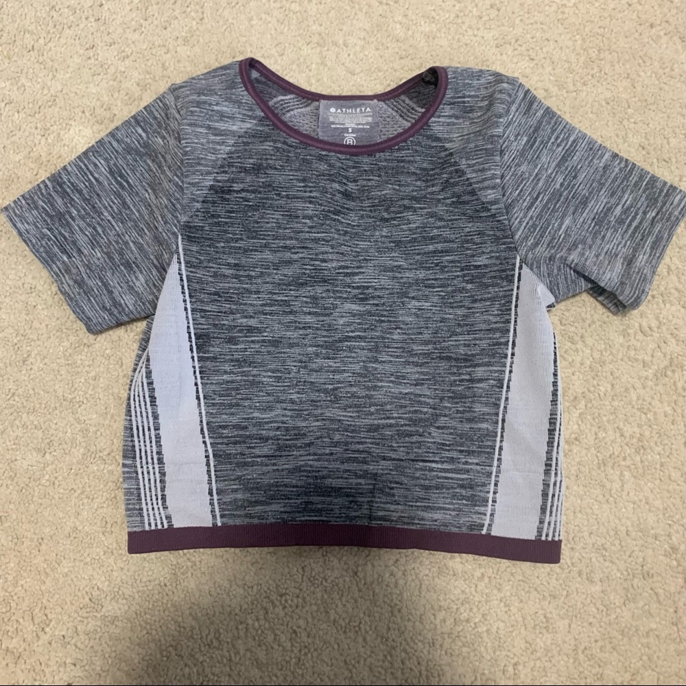 EUC athleta short sleeve seamless crop top